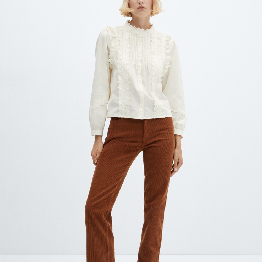 MANGO COTTON BLOUSE WITH RUFFLE DETAIL - Picture 5 of 8
